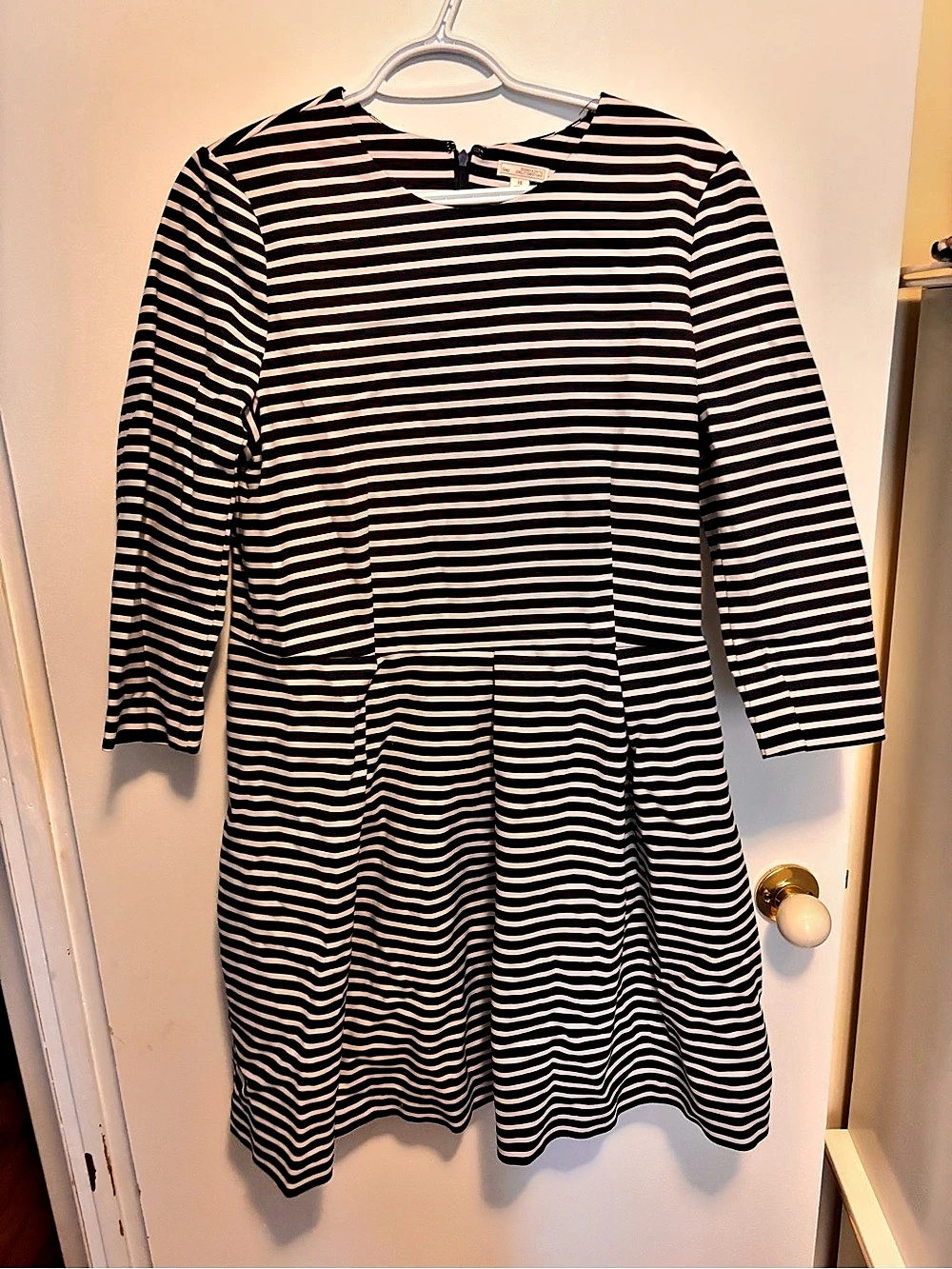 Gap Printed Fit & Flare Dress Striped Mini Dress Navy & White Size 16